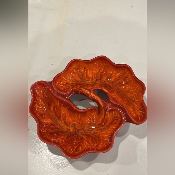 California originals pottery orange glaze relish set - Picture 4 of 6